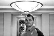 4 October 2019; (EDITOR'S NOTE: Image has been converted to black & white) Cian Healy poses for a portrait after an Ireland Rugby press conference in the Sheraton Hotel & Towers Kobe, in Kobe Japan. Photo by Brendan Moran/Sportsfile