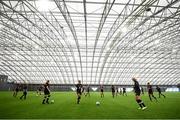 4 October 2019; Players during a Republic of Ireland women's team training session at the National Indoor Arena in Abbotstown, Dublin. Photo by Stephen McCarthy/Sportsfile