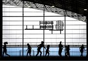 4 October 2019; Players during a Republic of Ireland women's team training session at the National Indoor Arena in Abbotstown, Dublin.  Photo by Stephen McCarthy/Sportsfile