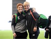 4 October 2019; Assistant manager Eileen Gleeson, left, and manager Vera Pauw during a Republic of Ireland women's team training session at the National Indoor Arena in Abbotstown, Dublin.  Photo by Stephen McCarthy/Sportsfile