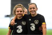 4 October 2019; Leanne Kiernan and Katie McCabe, right, during a Republic of Ireland women's team training session at the National Indoor Arena in Abbotstown, Dublin.  Photo by Stephen McCarthy/Sportsfile