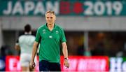 3 October 2019; Ireland head coach Joe Schmidt prior to the 2019 Rugby World Cup Pool A match between Ireland and Russia at the Kobe Misaki Stadium in Kobe, Japan. Photo by Brendan Moran/Sportsfile