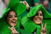 3 October 2019; Ireland supporters during the 2019 Rugby World Cup Pool A match between Ireland and Russia at the Kobe Misaki Stadium in Kobe, Japan. Photo by Brendan Moran/Sportsfile