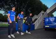 4 October 2019; Harry Byrne, Max Deegan and Conor O'Brien of Leinster arrive prior to the Guinness PRO14 Round 2 match between Leinster and Ospreys at the RDS Arena in Dublin. Photo by Harry Murphy/Sportsfile