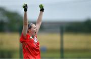 29 July 2019; Kathleen Palmer of Montreal/Halifax/PEI/Quebec City/Ottawa, Canada, celebrates during the Native Born Ladies Football game against The Empire State during the Renault GAA World Games 2019 Day 1 at WIT Arena, Carriganore, Co. Waterford. Photo by Piaras Ó Mídheach/Sportsfile