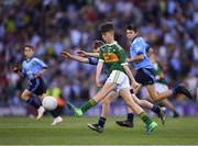 14 September 2019; Adam Byrne of Dr Crokes Kerry, Co Kerry,  left, and Cathal Martin of Naomh Jude, Co Dublin, during the INTO Cumann na mBunscol GAA Respect Exhibition Go Games at Dublin v Kerry - GAA Football All-Ireland Senior Championship Final Replay at Croke Park in Dublin. Photo by Ray McManus/Sportsfile