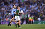14 September 2019; Muiris O’Donoghue of Dr Crokes, Co Kerry, is tackled by Josh Higgins of St Patrick’s Gaa, Donabate, Co Dublin, during the INTO Cumann na mBunscol GAA Respect Exhibition Go Games at Dublin v Kerry - GAA Football All-Ireland Senior Championship Final Replay at Croke Park in Dublin. Photo by Ray McManus/Sportsfile
