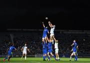 4 October 2019; Scott Fardy of Leinster and Dan Lydiate of Ospreys compete for the ball during a lineout during the Guinness PRO14 Round 2 match between Leinster and Ospreys at the RDS Arena in Dublin. Photo by Seb Daly/Sportsfile