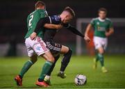4 October 2019; Daniel Grant of Bohemians in action against Colm Horgan of Cork City during the SSE Airtricity League Premier Division match between Bohemians and Cork City at Dalymount Park in Dublin. Photo by Stephen McCarthy/Sportsfile