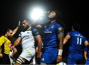 4 October 2019; Joe Tomane of Leinster celebrates after scoring his side's third try during the Guinness PRO14 Round 2 match between Leinster and Ospreys at the RDS Arena in Dublin. Photo by Harry Murphy/Sportsfile