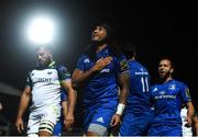 4 October 2019; Joe Tomane of Leinster celebrates after scoring his side's third try during the Guinness PRO14 Round 2 match between Leinster and Ospreys at the RDS Arena in Dublin. Photo by Harry Murphy/Sportsfile