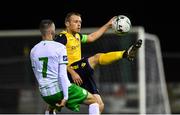 4 October 2019; Dean Zambra of Longford Town in action against Keith Dalton of Cabinteely during the SSE Airtricity League First Division Promotion / Relegation Play-Off Series First Leg match between Cabinteely and Longford Town at Stradbrook Road in Blackrock, Dublin. Photo by Piaras Ó Mídheach/Sportsfile