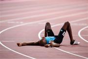 4 October 2019; Stephen Gardiner of Bahamas reacts after winning the Men's 400m Final during day eight of the 17th IAAF World Athletics Championships Doha 2019 at the Khalifa International Stadium in Doha, Qatar. Photo by Sam Barnes/Sportsfile