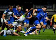 4 October 2019; Harry Byrne of Leinster on his way to scoring his side's seventh try during the Guinness PRO14 Round 2 match between Leinster and Ospreys at the RDS Arena in Dublin. Photo by Seb Daly/Sportsfile
