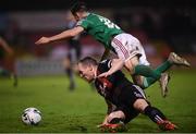 4 October 2019; Derek Pender of Bohemians and Shane Griffin of Cork City during the SSE Airtricity League Premier Division match between Bohemians and Cork City at Dalymount Park in Dublin. Photo by Stephen McCarthy/Sportsfile