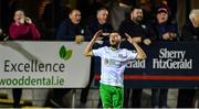 4 October 2019; Paul Fox of Cabinteely reacts after his second half goal was ruled out for offside during the SSE Airtricity League First Division Promotion / Relegation Play-Off Series First Leg match between Cabinteely and Longford Town at Stradbrook Road in Blackrock, Dublin. Photo by Piaras Ó Mídheach/Sportsfile