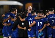 4 October 2019; Devin Toner of Leinster huddles with team-mates following the Guinness PRO14 Round 2 match between Leinster and Ospreys at the RDS Arena in Dublin. Photo by Harry Murphy/Sportsfile
