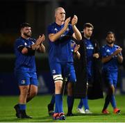 4 October 2019; Devin Toner of Leinster applauds fans following the Guinness PRO14 Round 2 match between Leinster and Ospreys at the RDS Arena in Dublin. Photo by Harry Murphy/Sportsfile