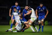 4 October 2019; Conor O'Brien of Leinster is tackled by Tom Williams, left, and Dan Lydiate of Ospreys during the Guinness PRO14 Round 2 match between Leinster and Ospreys at the RDS Arena in Dublin. Photo by Seb Daly/Sportsfile