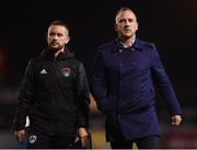 4 October 2019; Cork City head coach Neale Fenn and first team coach Liam Kearney, left, following the SSE Airtricity League Premier Division match between Bohemians and Cork City at Dalymount Park in Dublin. Photo by Stephen McCarthy/Sportsfile