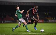 4 October 2019; Andre Wright of Bohemians and Dale Holland of Cork City during the SSE Airtricity League Premier Division match between Bohemians and Cork City at Dalymount Park in Dublin. Photo by Stephen McCarthy/Sportsfile