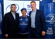 4 October 2019; Leinster players Dave Kearney, left, and Ciaran Frawley with supporters in The Blue Room ahead of the Guinness PRO14 Round 2 match between Leinster and Ospreys at the RDS Arena in Dublin. Photo by Seb Daly/Sportsfile