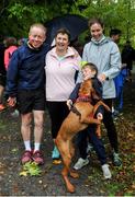 5 October 2019; Parkrun Ireland in partnership with Vhi, added a new parkrun on Saturday, 5th October, with the introduction of the Coole parkrun, in Coole Demesne, Co. Galway. Parkruns take place over a 5km course weekly, are free to enter and are open to all ages and abilities, providing a fun and safe environment to enjoy exercise. Pictured are, Ciarán Cannon TD, Niamh Lawless, Athenry, Aisling and Cian Sammon, Gort with their dog Maia. To register for a parkrun near you visit www.parkrun.ie. Photo by Ray Ryan/Sportsfile