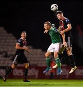 4 October 2019; James Finnerty of Bohemians in action against Karl Sheppard of Cork City during the SSE Airtricity League Premier Division match between Bohemians and Cork City at Dalymount Park in Dublin. Photo by Stephen McCarthy/Sportsfile