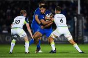 4 October 2019; James Lowe of Leinster in action against Luke Price, left, and Olly Cracknell of Ospreys during the Guinness PRO14 Round 2 match between Leinster and Ospreys at the RDS Arena in Dublin. Photo by Ramsey Cardy/Sportsfile