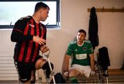 5 October 2019; James Boyle of Bohemians speaks with Dave Saunders of Cork City prior to the National Amputee League Final match between Cork City and Bohemian FC at Ballymun United Soccer Complex in Dublin. Photo by David Fitzgerald/Sportsfile