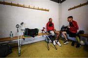 5 October 2019; Stefan Balog, left, and Neil Hoey of Bohemians prior to the National Amputee League Final match between Cork City and Bohemian FC at Ballymun United Soccer Complex in Dublin. Photo by David Fitzgerald/Sportsfile