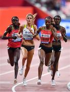 5 October 2019; Hellen Obiri of Kenya, second from right, on her way to winning the Womens 5000m during day nine of the 17th IAAF World Athletics Championships Doha 2019 at the Khalifa International Stadium in Doha, Qatar. Photo by Sam Barnes/Sportsfile
