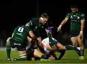 5 October 2019; Paul Boyle, left, Tom McCartney and Caolin Blade of Connacht in action against Leonardo Sarto and Ian Keatley of Benetton of Benetton during the Guinness PRO14 Round 2 match between Connacht and Benetton at The Sportsground in Galway. Photo by Harry Murphy/Sportsfile