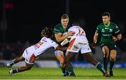 5 October 2019; Peter Robb of Connacht is tackled by Charly Trussardi and Cherif Traore of Benetton during the Guinness PRO14 Round 2 match between Connacht and Benetton at The Sportsground in Galway. Photo by Harry Murphy/Sportsfile