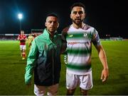 5 October 2019; Shamrock Rovers players Jack Byrne, left, and Roberto Lopes who will join up with their respective international teams, Republic of Ireland and Cape Verde, following the SSE Airtricity League Premier Division match between Sligo Rovers and Shamrock Rovers at The Showgrounds in Sligo. Photo by Stephen McCarthy/Sportsfile