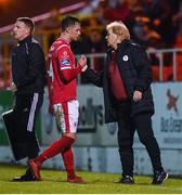 5 October 2019; Sligo Rovers manager Liam Buckley and Sam Warde during the SSE Airtricity League Premier Division match between Sligo Rovers and Shamrock Rovers at The Showgrounds in Sligo. Photo by Stephen McCarthy/Sportsfile