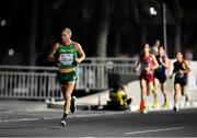 5 October 2019; Stephen Scullion of Ireland, left, competing in the Men's Marathon during day nine of the 17th IAAF World Athletics Championships Doha 2019 at the Corniche in Doha, Qatar. Photo by Sam Barnes/Sportsfile