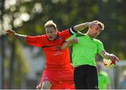 6 October 2019; Ken Hoey of Munster Senior League in action against Eoin Whelan of Connacht FA during the FAI Michael Ward Inter League Tournament match between Munster Senior League and Connacht FA at Kilbarrack United in Dublin. Photo by Seb Daly/Sportsfile
