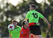 6 October 2019; Darren Browne of Connacht FA in action against Garan Manley of Munster Senior League during the FAI Michael Ward Inter League Tournament match between Munster Senior League and Connacht FA at Kilbarrack United in Dublin. Photo by Seb Daly/Sportsfile