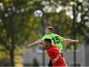 6 October 2019; Darren Browne of Connacht FA in action against Christopher McCarthy of Munster Senior League during the FAI Michael Ward Inter League Tournament match between Munster Senior League and Connacht FA at Kilbarrack United in Dublin. Photo by Seb Daly/Sportsfile