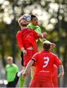 6 October 2019; James Leahy of Munster Senior League in action against Darren Browne of Connacht FA during the FAI Michael Ward Inter League Tournament match between Munster Senior League and Connacht FA at Kilbarrack United in Dublin. Photo by Seb Daly/Sportsfile