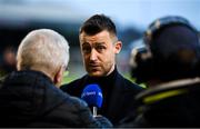 4 October 2019; RTÉ's Alan Cawley prior to the SSE Airtricity League Premier Division match between Bohemians and Cork City at Dalymount Park in Dublin.  Photo by Stephen McCarthy/Sportsfile