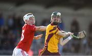 6 October 2019; Stephen Kelly of Craobh Chiaráin in action against Andrew Dunphy of St Brigids during the Dublin County Senior Club Hurling Championship semi-final match between Craobh Chiaráin and St Brigid's at Parnell Park in Dublin. Photo by David Fitzgerald/Sportsfile