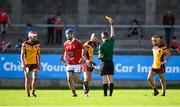 6 October 2019; Eugene Farrell of Craobh Chiaráin protests with referee Sean Stack as he is shown a second yellow card during the Dublin County Senior Club Hurling Championship semi-final match between Craobh Chiaráin and St Brigid's at Parnell Park in Dublin. Photo by David Fitzgerald/Sportsfile