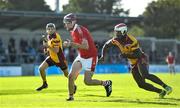 6 October 2019; Mark Kavanagh of St Brigids in action against Francis Usanga of Craobh Chiaráin during the Dublin County Senior Club Hurling Championship semi-final match between Craobh Chiaráin and St Brigid's at Parnell Park in Dublin. Photo by David Fitzgerald/Sportsfile