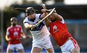 6 October 2019; Mark Schutte of Cuala in action against Rory Pocock of St Vincents during the Dublin County Senior Club Hurling Championship semi-final match between St Vincents and Cuala at Parnell Park in Dublin. Photo by David Fitzgerald/Sportsfile