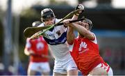 6 October 2019; Mark Schutte of Cuala in action against Rory Pocock of St Vincents during the Dublin County Senior Club Hurling Championship semi-final match between St Vincents and Cuala at Parnell Park in Dublin. Photo by David Fitzgerald/Sportsfile