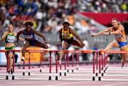 6 October 2019; Athletes from left, Luca Kozák of Hungary, Nia Ali of USA, Danielle Williams of Jamaica and Nadine Visser of Netherlands competing in Women's 100m Hurdles during day ten of the 17th IAAF World Athletics Championships Doha 2019 at the Khalifa International Stadium in Doha, Qatar. Photo by Sam Barnes/Sportsfile