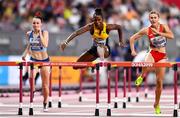 6 October 2019;  Janeek Brown of Jamaica, centre, competing in Women's 100m Hurdles Semi-Finals during day ten of the 17th IAAF World Athletics Championships Doha 2019 at the Khalifa International Stadium in Doha, Qatar. Photo by Sam Barnes/Sportsfile