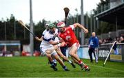 6 October 2019; Con O'Callaghan of Cuala in action against Neal Billings of St Vincents during the Dublin County Senior Club Hurling Championship semi-final match between St Vincents and Cuala at Parnell Park in Dublin. Photo by David Fitzgerald/Sportsfile